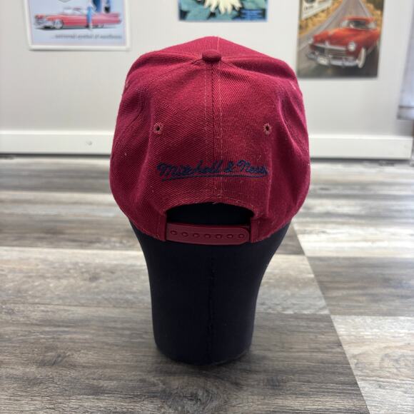 Mitchell Ness Cleveland Cavaliers Cavs Maroon OS 100% Wool Snapback NBA‎ Hat Cap - Picture 3 of 8